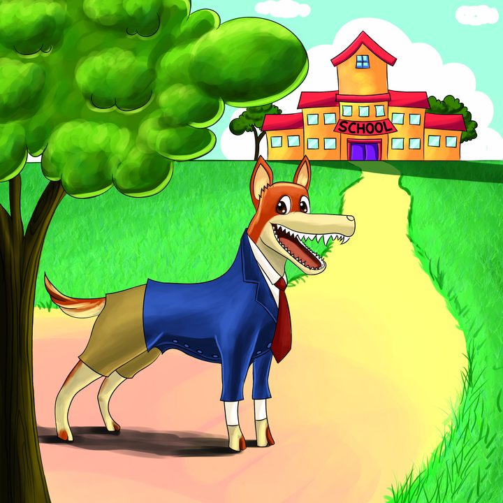 Dobb on the path to school